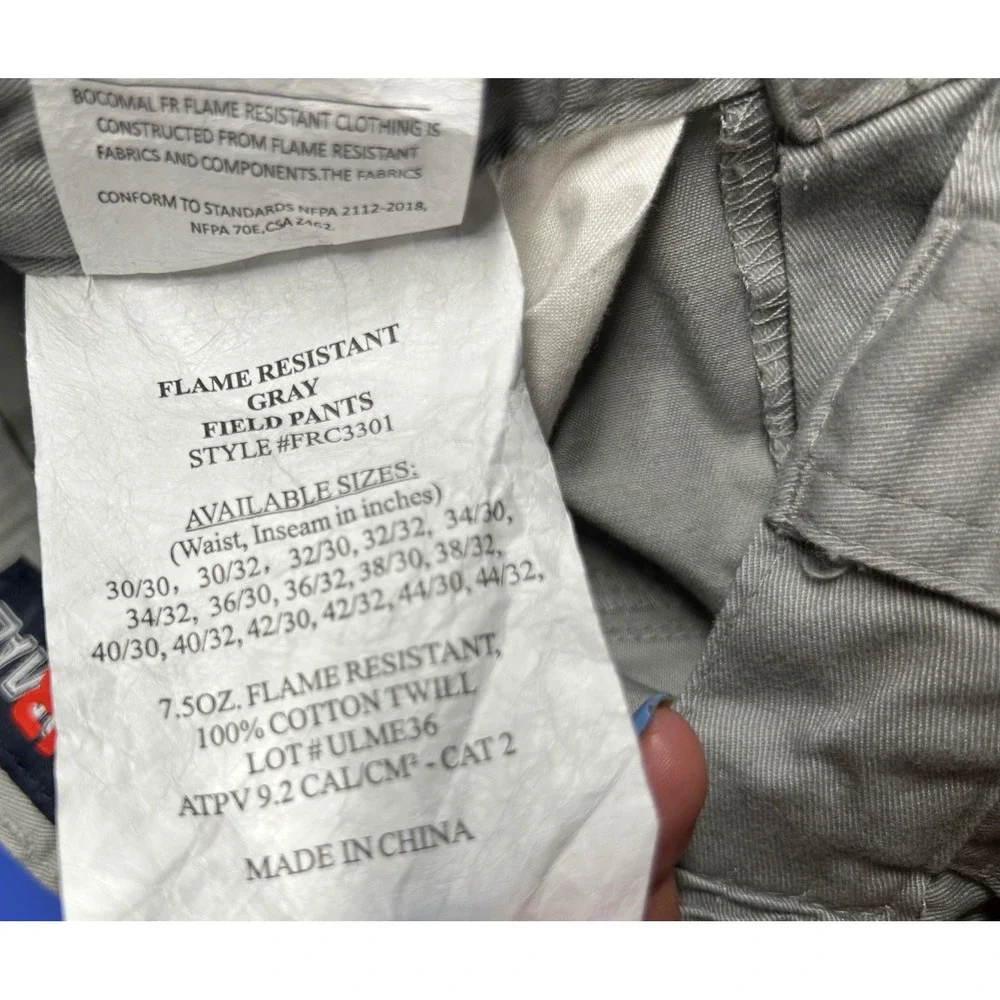 Bocomal FR Flame Resistant Field Cargo Pants Gray 30x32